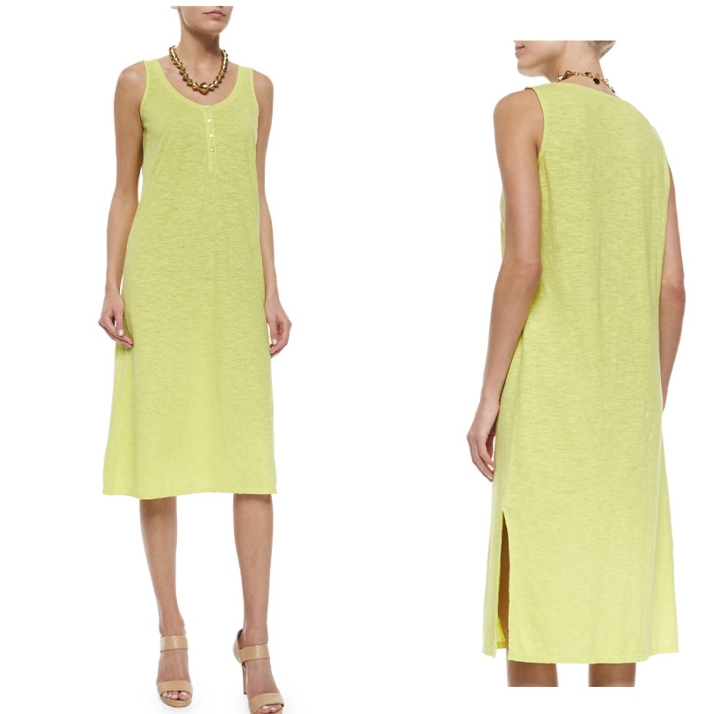 Eileen Fisher Hemp Twist Henley Tank Dress